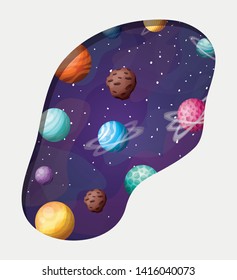 Solar system planets design vector illustration