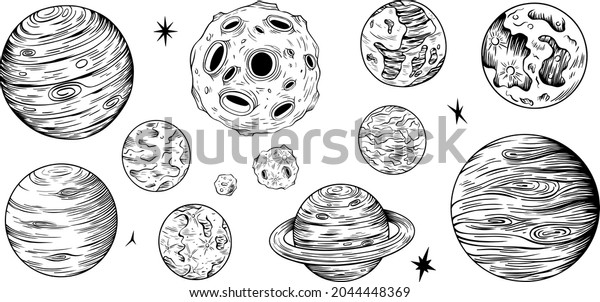 Solar System Planets Hand Drawn Isolated Stock Vector (Royalty Free ...