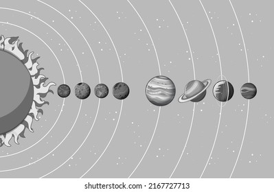Solar system with planets illustration
