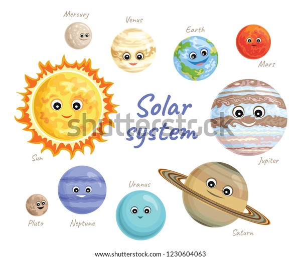 Solar System Planets Isolated On White Stock Vector (Royalty Free ...