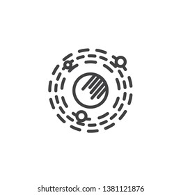 Solar system planets line icon. linear style sign for mobile concept and web design. Space planets and orbit outline vector icon. Astronomy symbol, logo illustration. Pixel perfect vector graphics