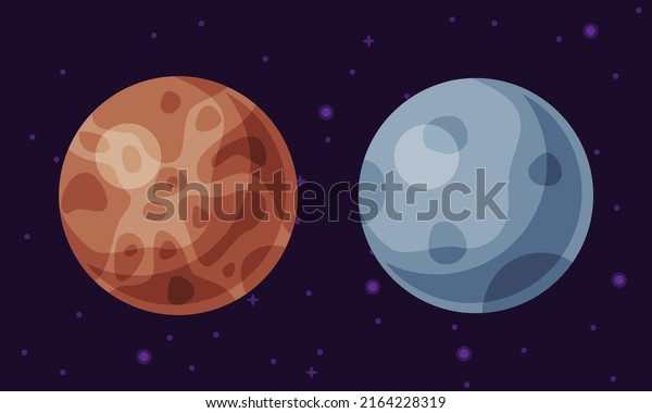 Solar system planets. Mercury and Neptune
vector illustration