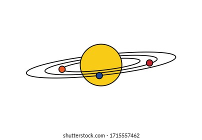 Sonnensystem. Die Planeten kreisen um den Stern