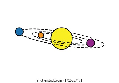 Solar system. The planets revolve around the star
