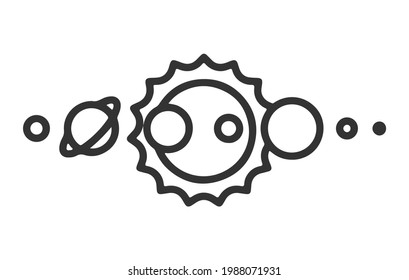 Solar system. The planets revolve around the star