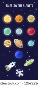 Solar system planets set. Space set. Vector illustration.