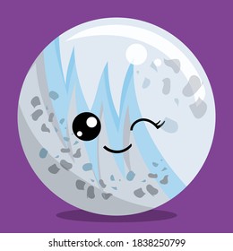 solar system planets smiley design vector illustration