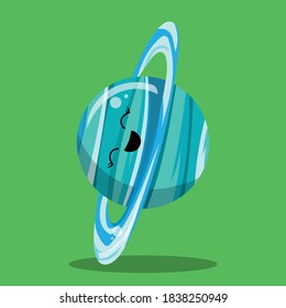 solar system planets smiley design vector illustration