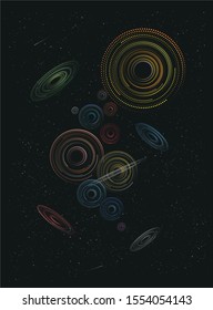 Solar system planets space vector