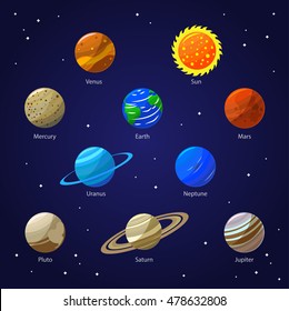 Solar System Planets Vector Illustration Vertical Stock Vector (Royalty ...