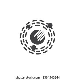 Solar system planets vector icon. filled flat sign for mobile concept and web design. Space planets and orbit glyph icon. Astronomy symbol, logo illustration. Pixel perfect vector graphics
