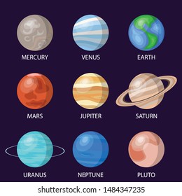 Solar system planets, vector illustration