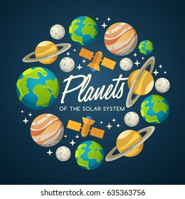 The Solar System Planets : Vector Illustration