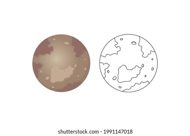 Solar System Pluto Filled Line Icon