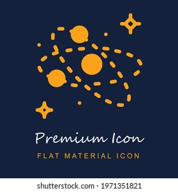 Solar System premium material ui ux isolated vector icon in navy blue and orange colors