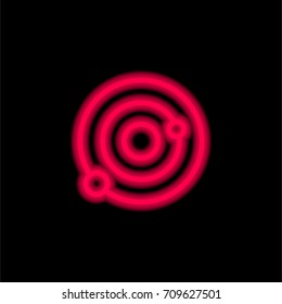 Solar System red glowing neon ui ux icon. Glowing sign logo vector