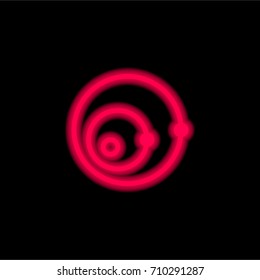 Solar system red glowing neon ui ux icon. Glowing sign logo vector