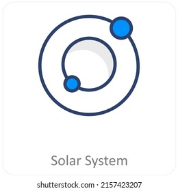 Solar System And Renewable Solar Icon Concept