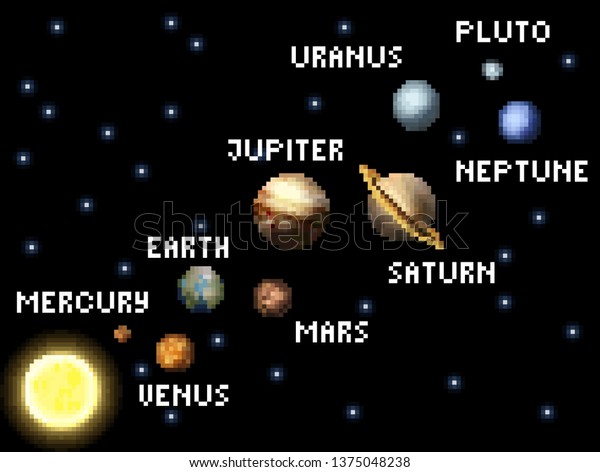 Solar System Retro 8 Bit Arcade Royalty Free Stock Image