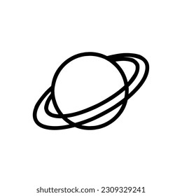 Solar system Saturn planet cartoon icon