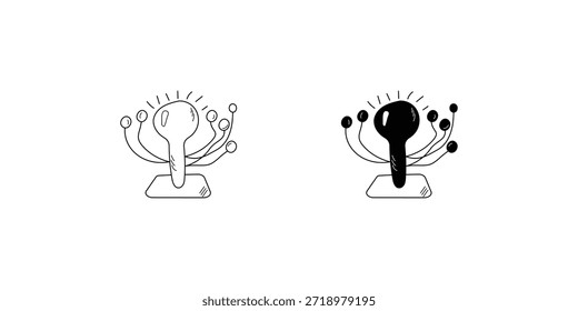 Ícone de conjunto do sistema solar com ilustração de estoque de vetor de fundo branco
