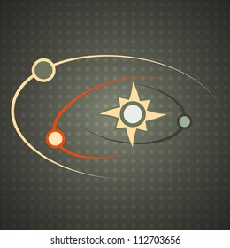 solar system, silhouette