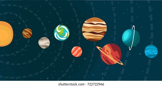 Solar System Space Concept Flat Cartoon Stock Vector (Royalty Free ...