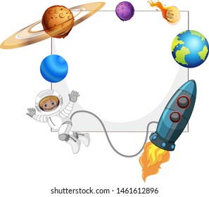 Ilustración del marco de espacio del sistema solar