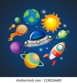 Solar system and space illustration