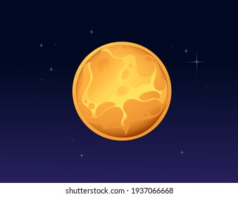 Solar system space object planet Venus vector illustration on deep sky background