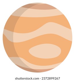 Solar system space object planet Jupiter vector illustration on white background.