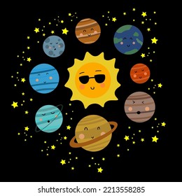 solar system. space planet vector