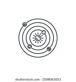 Solar, system, space, star, astronomy, discovery icon, vector illustration