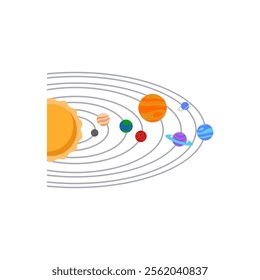 Solar System, Space Vector Illustration, Isolated