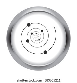 Solar system spiral model simple icon  on round background