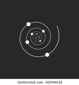 Solar system spiral model simple icon  on white background