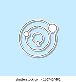 Solar system sticker icon. Simple thin line, outline vector of web icons for ui and ux, website or mobile application