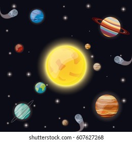 solar system sun planet asteroid stars