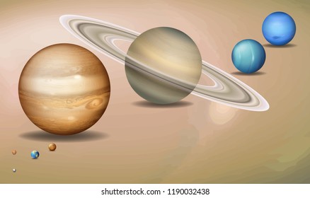 Solar system three dimensional concept illustration