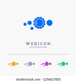 solar, system, universe, solar system, astronomy 5 Color Glyph Web Icon Template isolated on white. Vector illustration