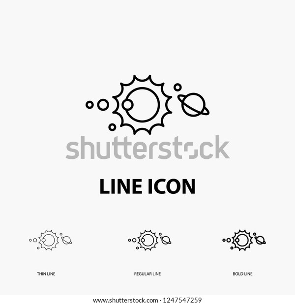solar, system,\
universe, solar system, astronomy Icon in Thin, Regular and Bold\
Line Style. Vector\
illustration