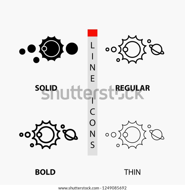 solar,\
system, universe, solar system, astronomy Icon in Thin, Regular,\
Bold Line and Glyph Style. Vector\
illustration
