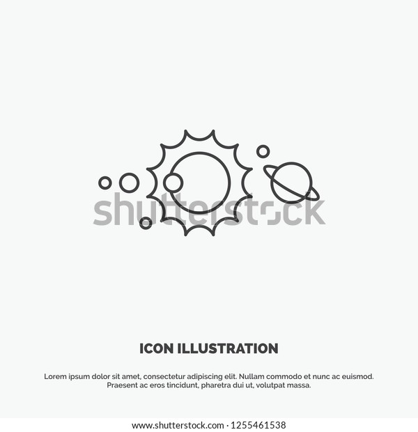 solar, system, universe, solar system,\
astronomy Icon. Line vector gray symbol for UI and UX, website or\
mobile application