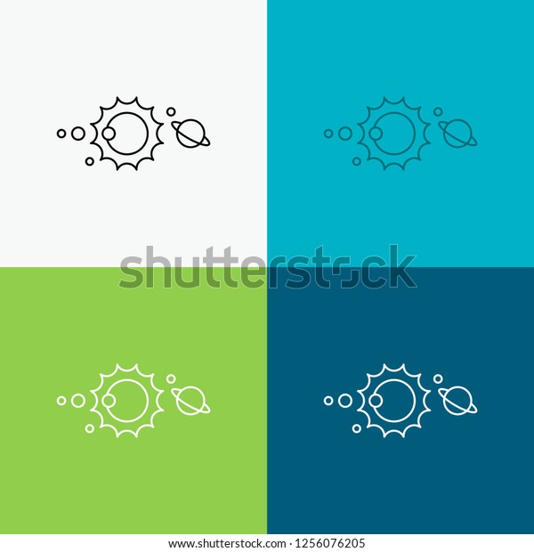 solar, system, universe, solar\
system, astronomy Icon Over Various Background. Line style design,\
designed for web and app. Eps 10 vector\
illustration