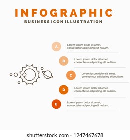 solar, system, universe, solar system, astronomy Infographics Template for Website and Presentation. Line Gray icon with Orange infographic style vector illustration