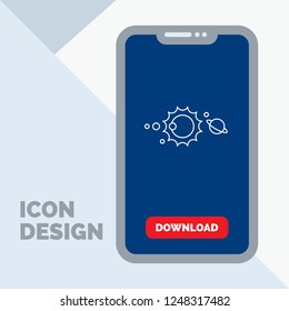 solar, system, universe, solar system, astronomy Line Icon in Mobile for Download Page
