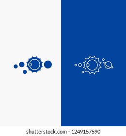 solar, system, universe, solar system, astronomy Line and Glyph web Button in Blue color Vertical Banner for UI and UX, website or mobile application