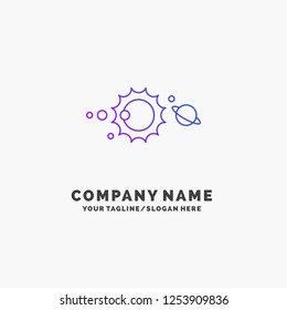 solar, system, universe, solar system, astronomy Purple Business Logo Template. Place for Tagline
