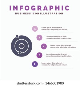 Solar, System, Universe Solid Icon Infographics 5 Steps Presentation Background. Vector Icon Template background