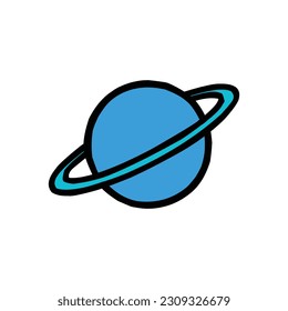 Solar system Uranus planet cartoon icon